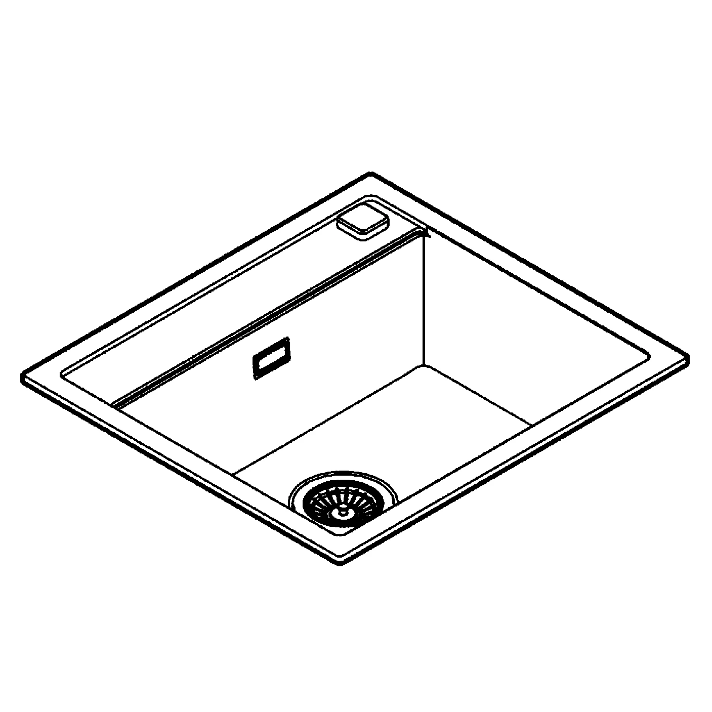 Kompositspüle K700 31651, Modell: K700 60-C 56/51 1.0, Montageart: Standard-Einbauspüle, Maße: 560 x 510 mm, 1 Becken: 500 x 360 x 200 mm, granit schwarz