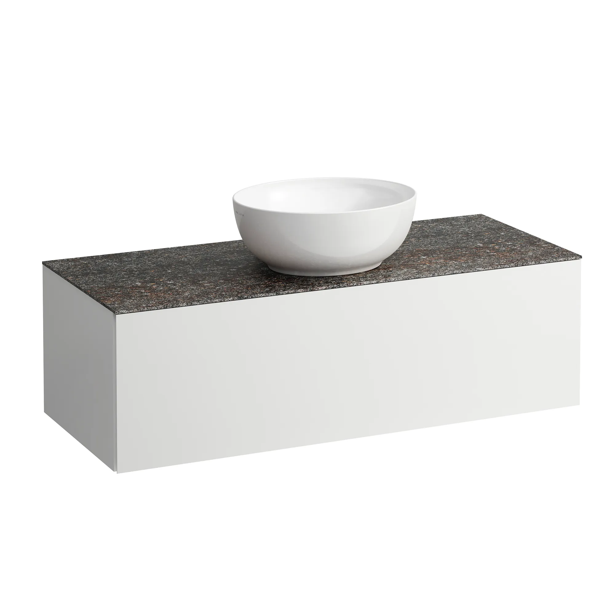 Schubladenelement (Waschtischunterbau+Waschtischplatte) ILBAGNOALESSI 500x1200x370 1 Schublade integrierte versteckte Griffe seitlich Vollauszug Soft-