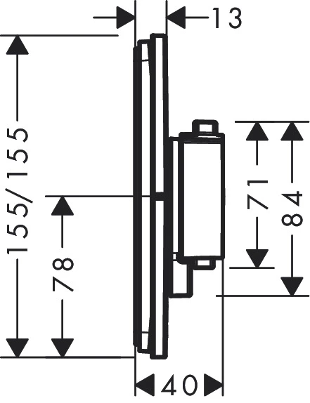 ShowerSelect Comfort Q Thermostat Unterputz für 2 Verbraucher mit integrierter Sicherungskombination nach EN1717 Chrom