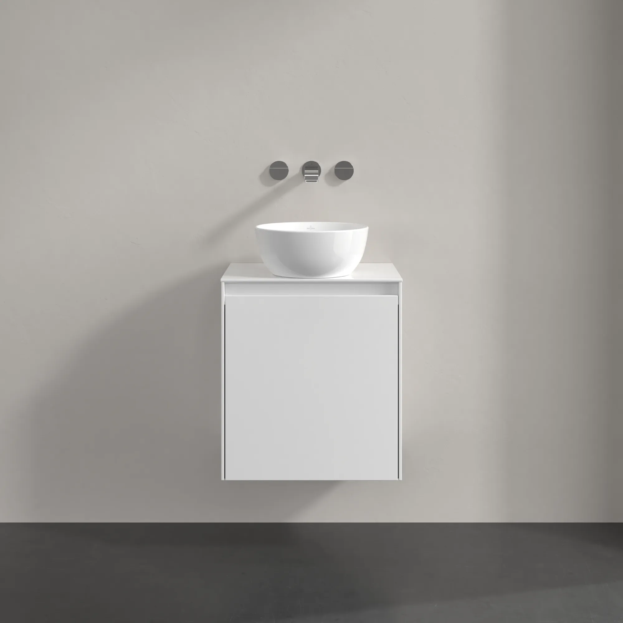 Villeroy & Boch Waschtischunterschrank „Collaro“ 500 × 548 × 380 mm Glossy White, für Becken mittig, Anschlag links, ohne Beleuchtung