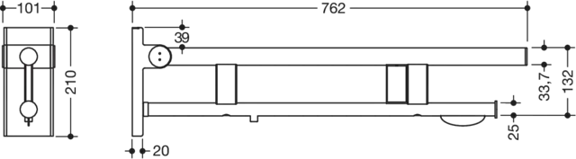 HEWI Stützklappgriff „System 900“ HEWI Stützklappgriff „System 900“