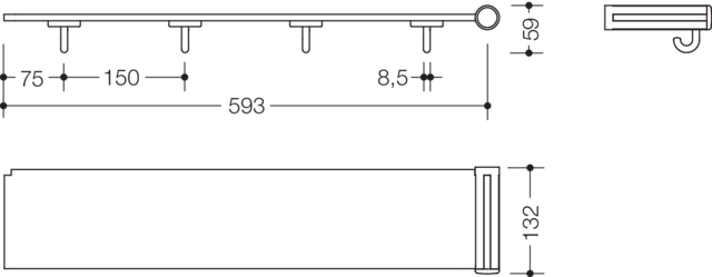 HEWI Ablage in 60,8 cm