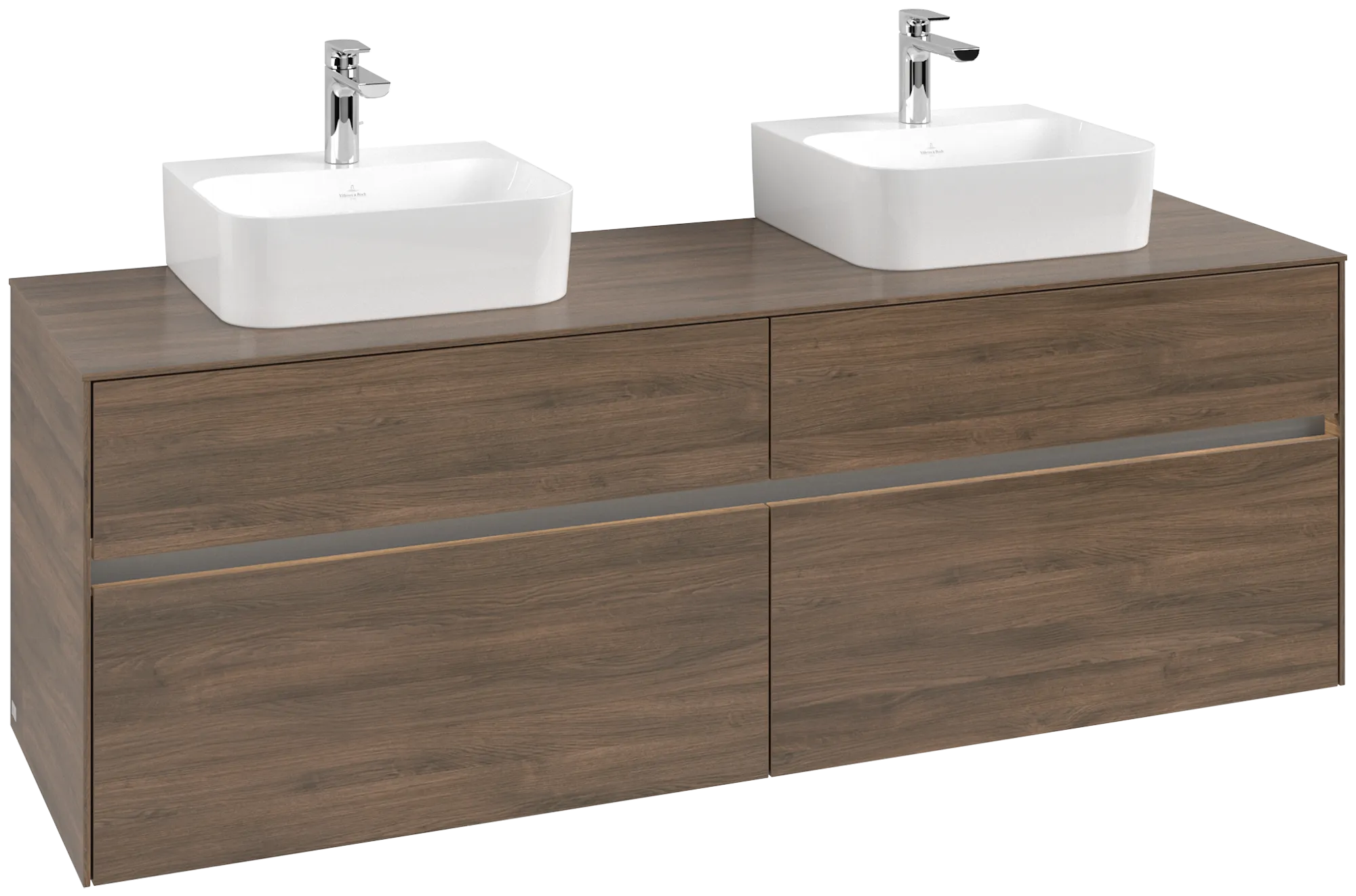 Villeroy & Boch Waschtischunterschrank „Collaro“ 1600 × 548 × 500 mm Arizona Oak, mit Beleuchtung, für links und rechts Villeroy & Boch Waschtischunterschrank „Collaro“ 1600 × 548 × 500 mm Arizona Oak, mit Beleuchtung, für links und rechts