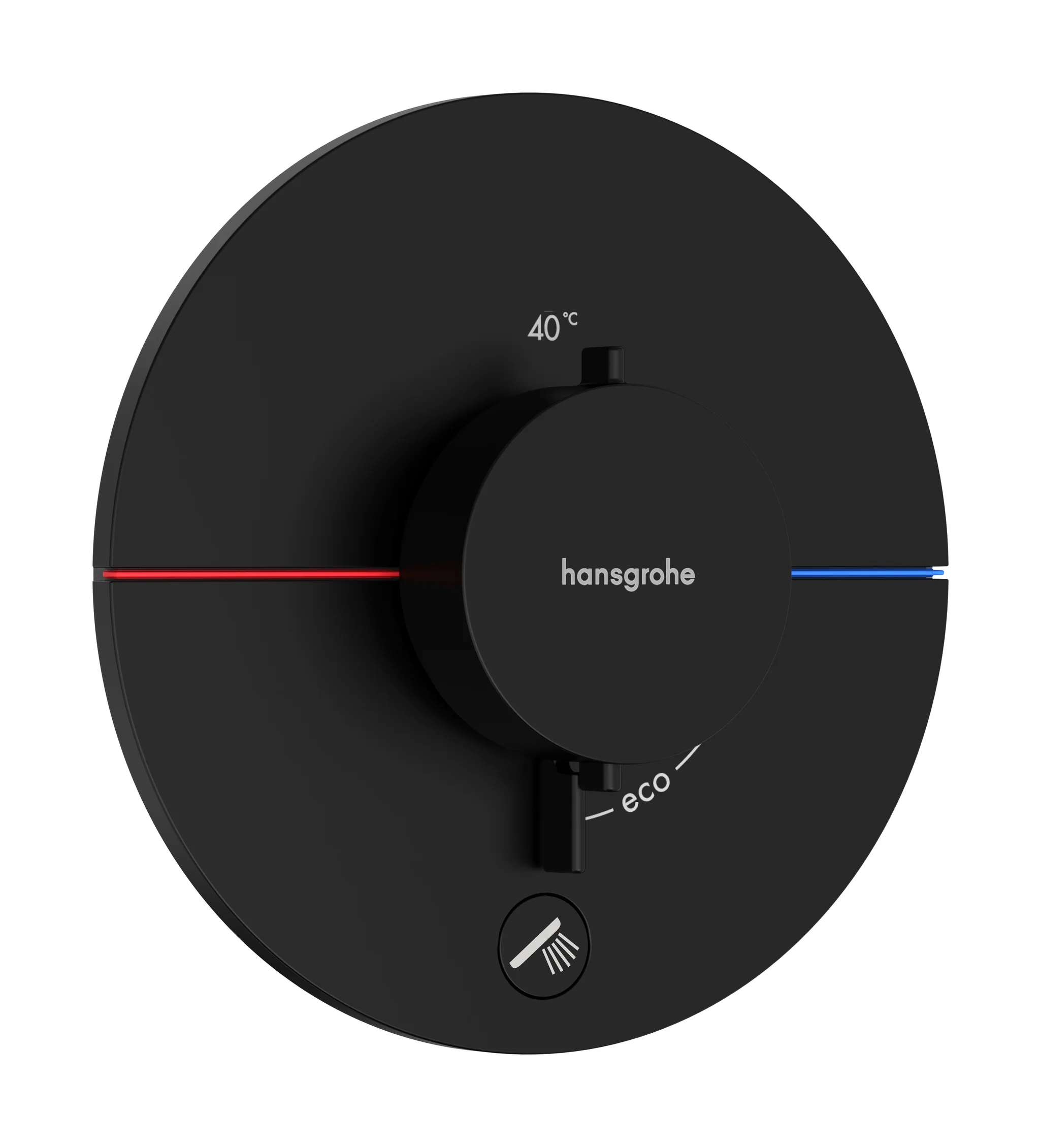 Hansgrohe ShowerSelect Comfort S Thermostat Unterputz, Mattschwarz, 1 Verbraucher + zusätzlicher Abgang, flache Rosette, einfache Installation