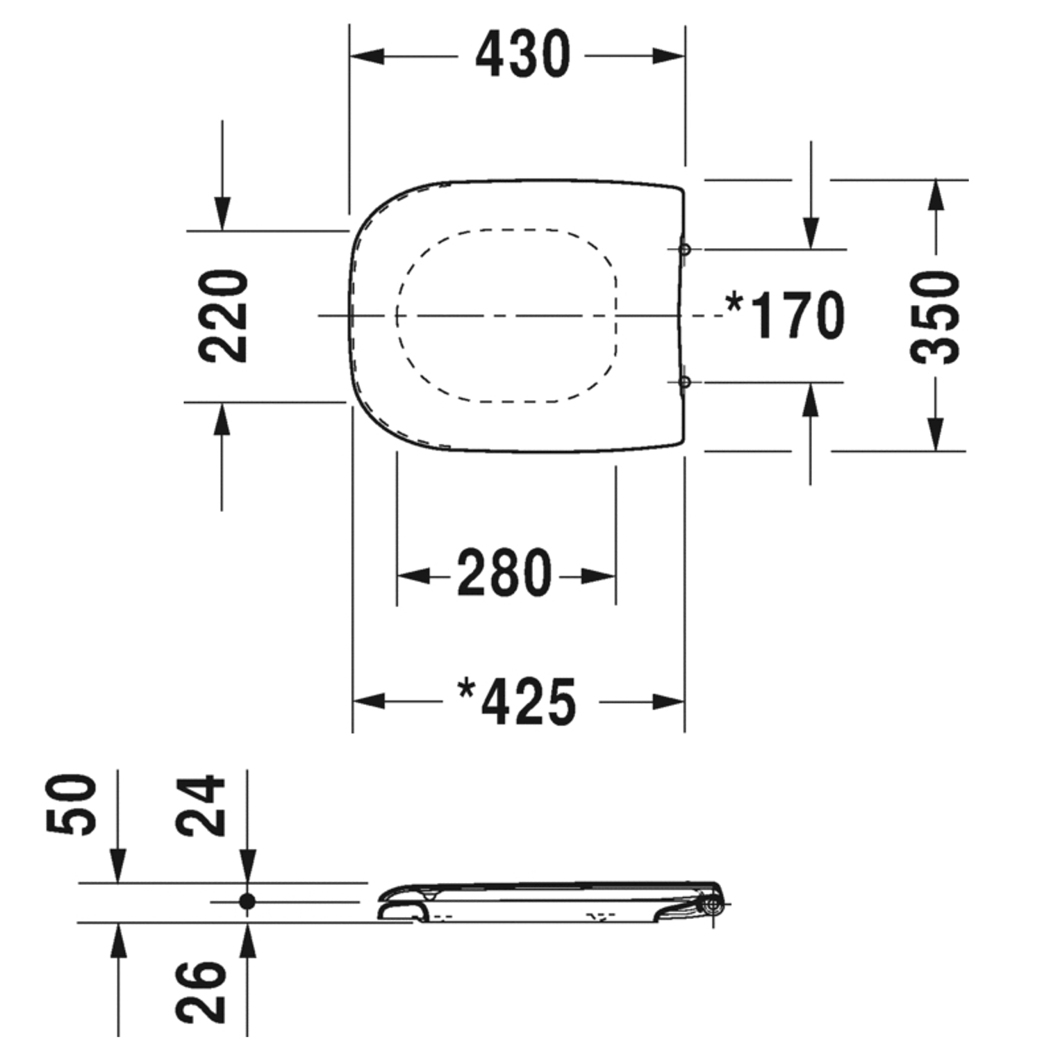 Duravit Wand-Tiefspül-WC inkl. WC-Sitz „D-Code“ 35,9 × 54,5 × 41 cm, Befestigung sichtbar Duravit Wand-Tiefspül-WC inkl. WC-Sitz „D-Code“ 35,9 × 54,5 × 41 cm, Befestigung sichtbar
