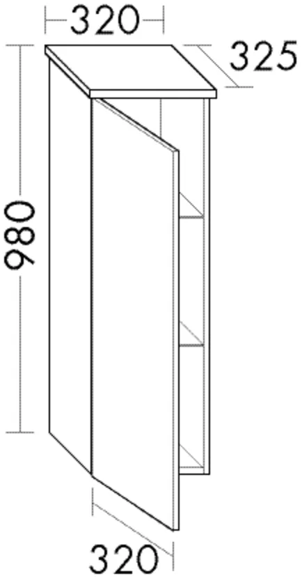 burgbad Hochschrank „Orell“ 360 × 980 × 360 mm in Weiß Matt mit Laserkante