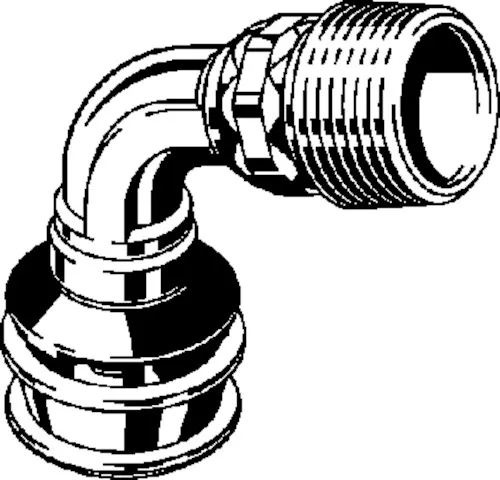 Viega „Raxofix“ 90°- Übergangsbogen 25 mm × 3/4″ Viega „Raxofix“ 90°- Übergangsbogen 25 mm × 3/4″