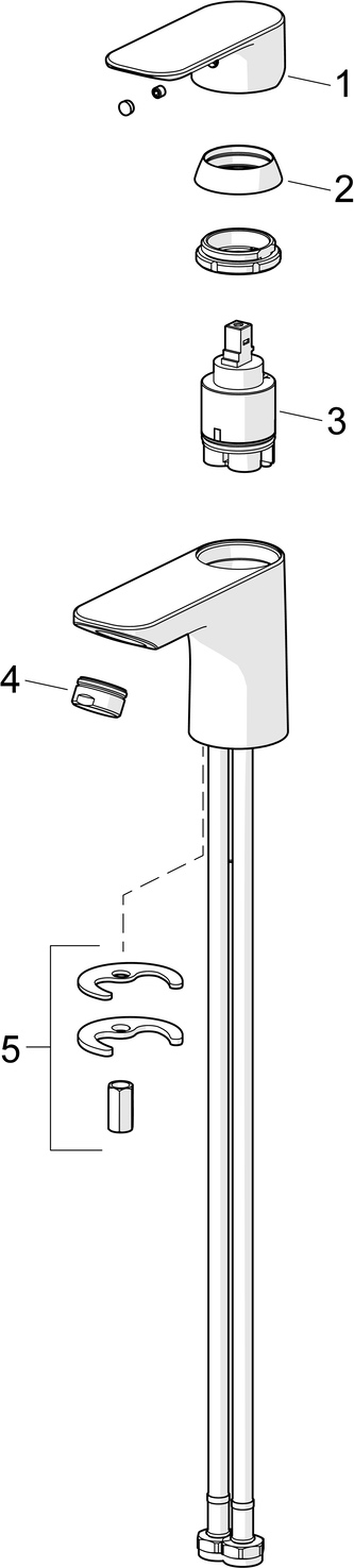 Einhand-Waschtischarmatur „Basic“ Ausladung 101 mm in Chrom Einhand-Waschtischarmatur „Basic“ Ausladung 101 mm in Chrom