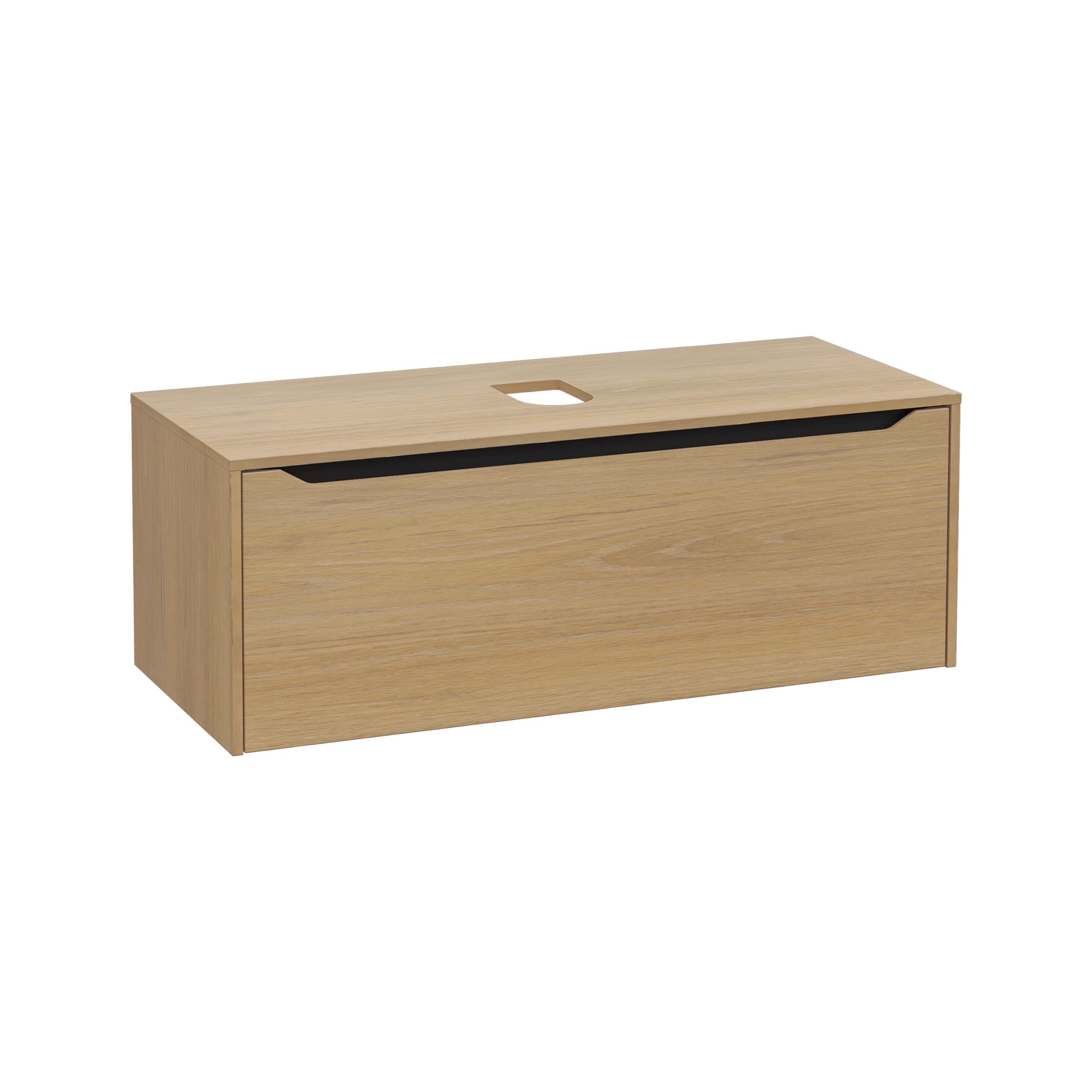 New Integra Square Waschtischunterschrank (Aufsatzwaschtisch) mit 1 Vollauszug 120 x 52 x 43 cm (BxTxH) Eiche Gold