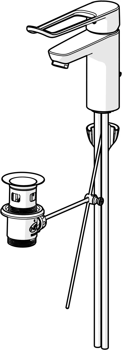HansaCLINICA EHM WT-Batt. HansaCLINICA 4501, Standmontage, Einhebelmischer, Chrom