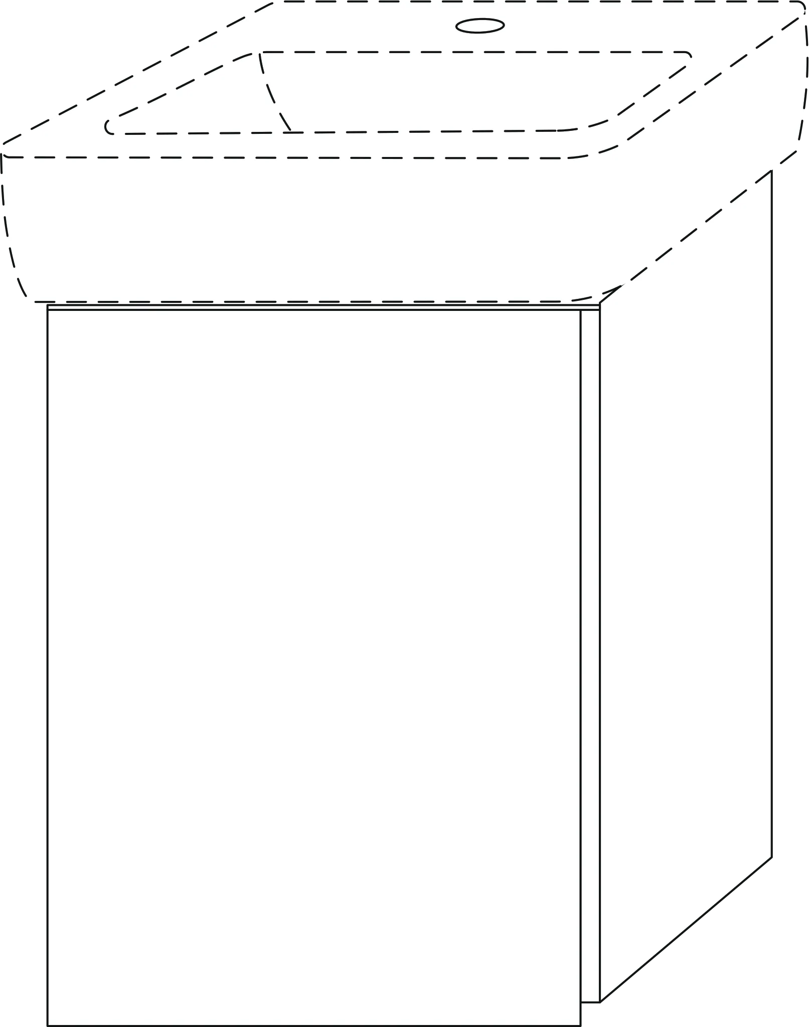 Waschtischunterbau links 3way (UP870) 520x390x302 Graphit-Matt