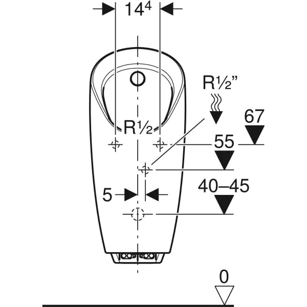 Urinal mit integrierter Steuerung Generatorbetrieb „Preda“, Zulauf von oben, ohne Zielobjekt in weiß alpin Urinal mit integrierter Steuerung Generatorbetrieb „Preda“, Zulauf von oben, ohne Zielobjekt in weiß alpin