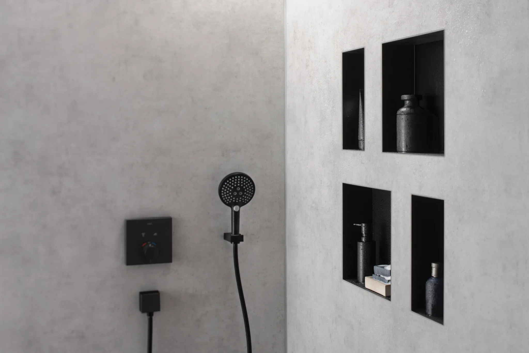 Hansgrohe XtraStoris Minimalistic Wandnische rahmenlos 300⁄300⁄100, Mattschwarz Hansgrohe XtraStoris Minimalistic Wandnische rahmenlos 300⁄300⁄100, Mattschwarz