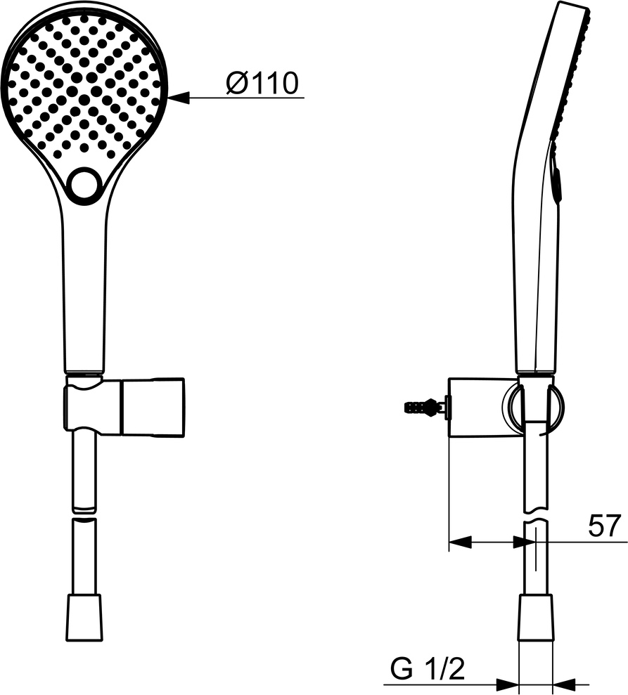 Handbrausegarnitur VIVA 4417 Chrom 1250 mm