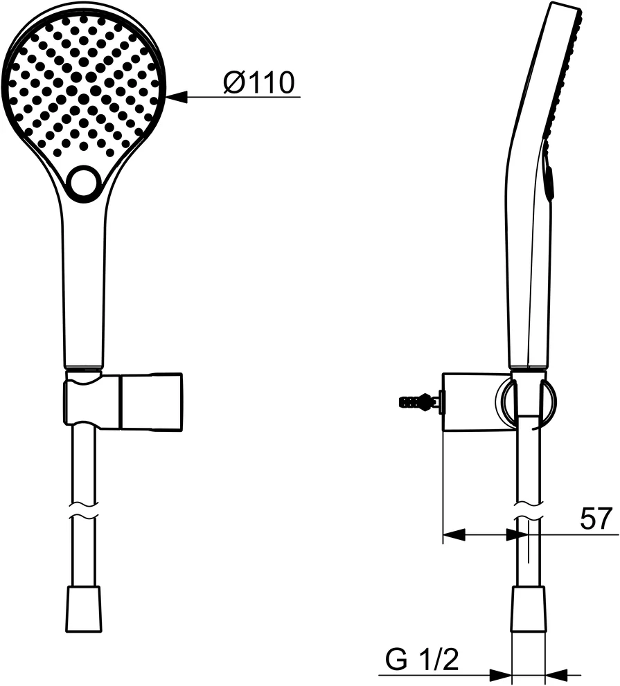 HansaVIVA Handbrausegarnitur HansaVIVA 4417 Matt-Schwarz