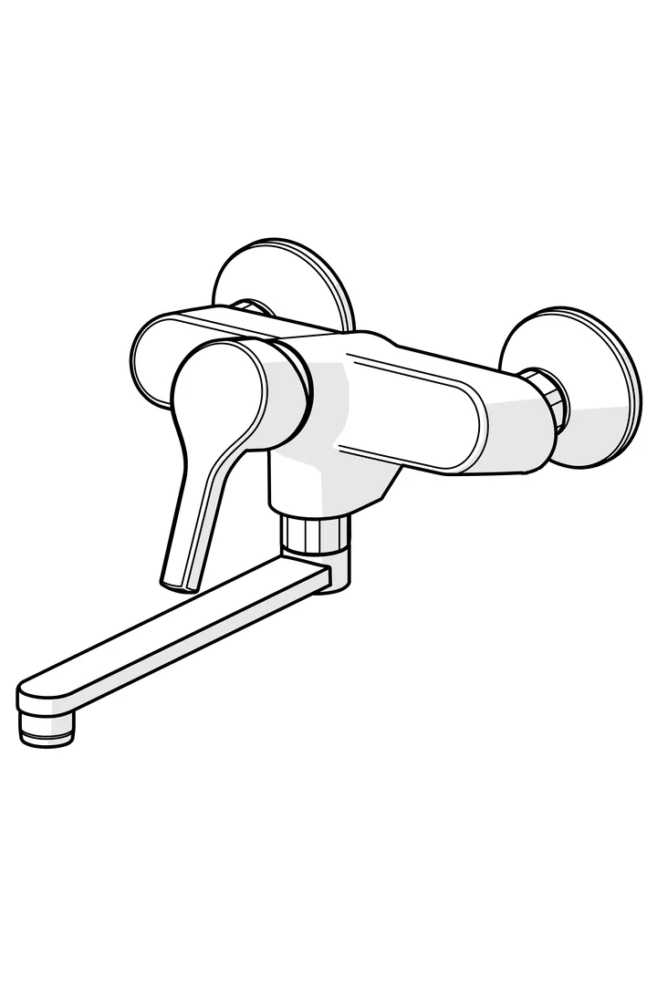 HansaPALENO Einhebelmischer Waschtisch- und Küchenarmatur Chrom 284 mm DN15