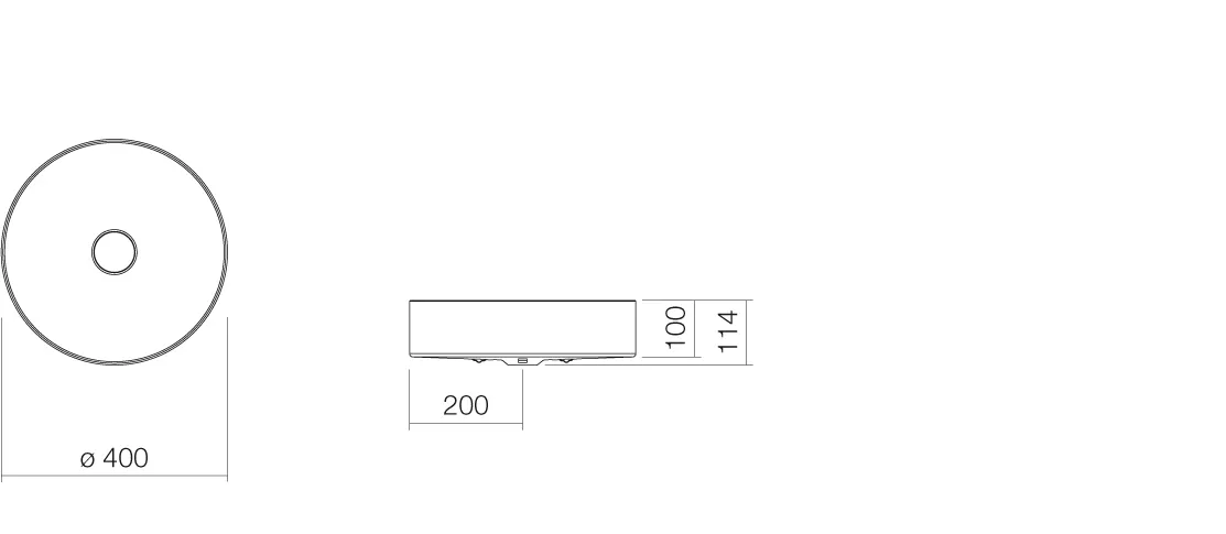Waschbecken 400 × 114 mm in Petrol