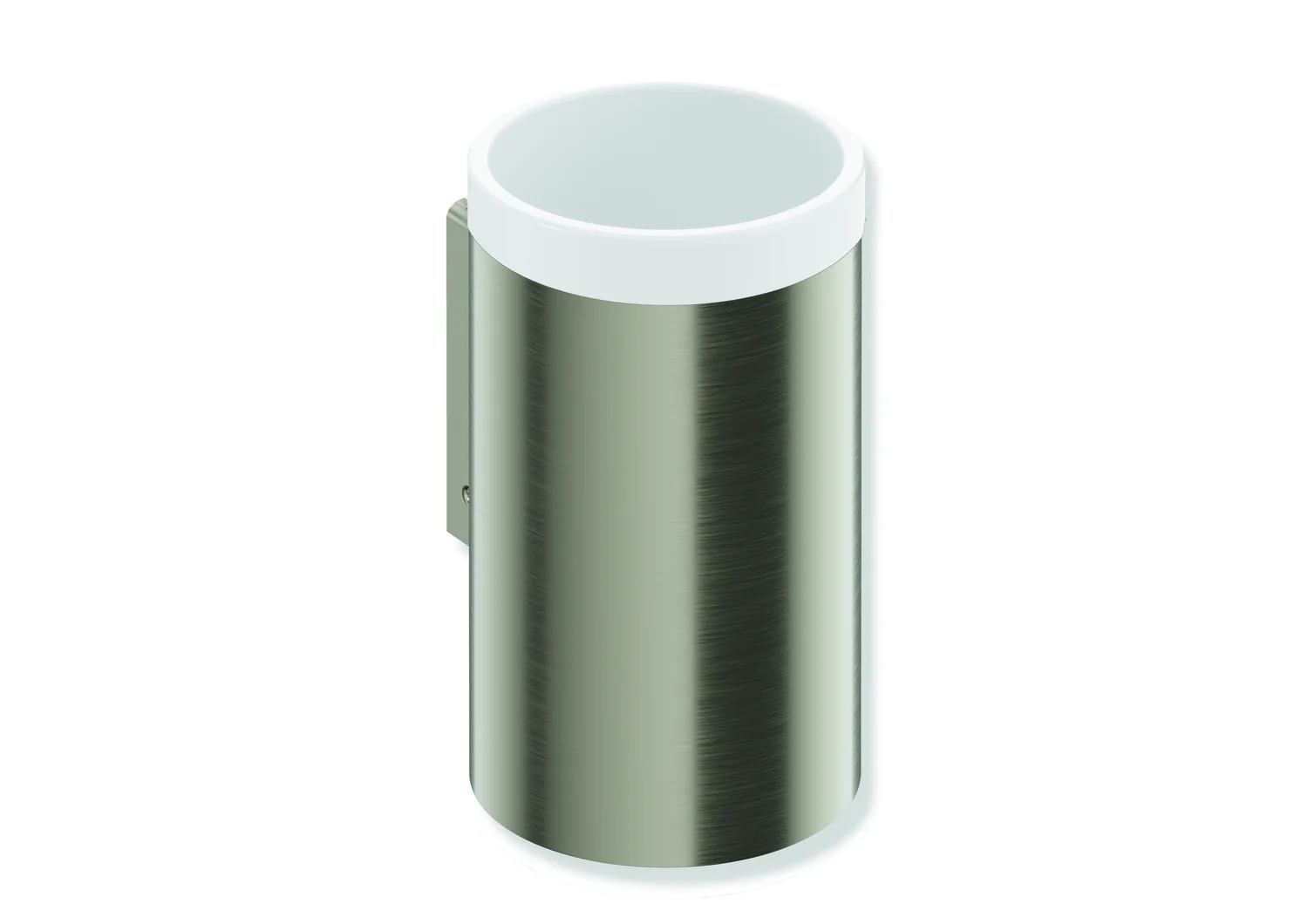 HEWI System 162 Becher mit Halter, Edelstahl PVD, Weiss