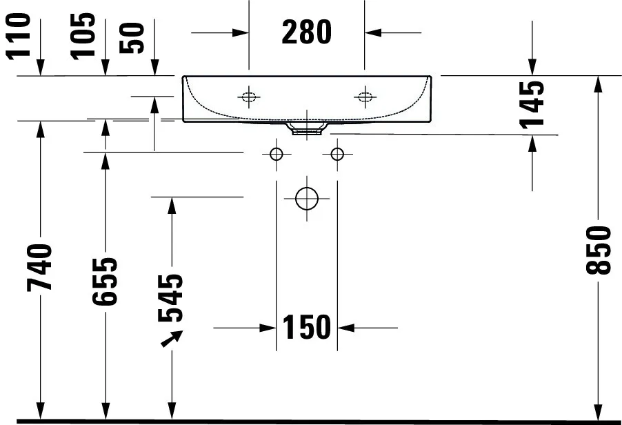 Wandwaschtisch Compact „DuraSquare“, ohne Überlauf Wandwaschtisch Compact „DuraSquare“, ohne Überlauf