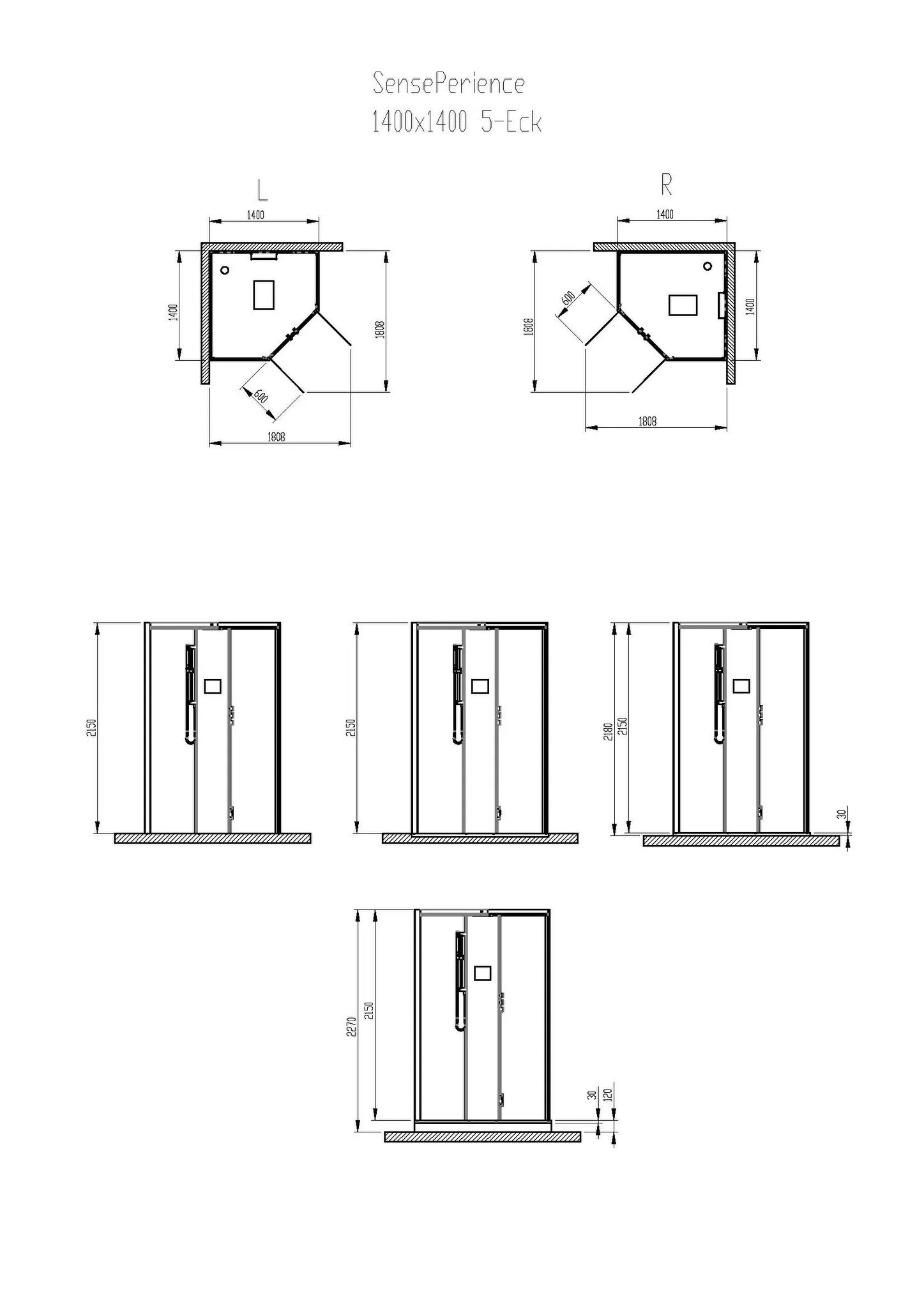 Dampfkabine SensePerience mit Duschwanne ohne Antirutsch Dampfkabine SensePerience mit Duschwanne ohne Antirutsch
