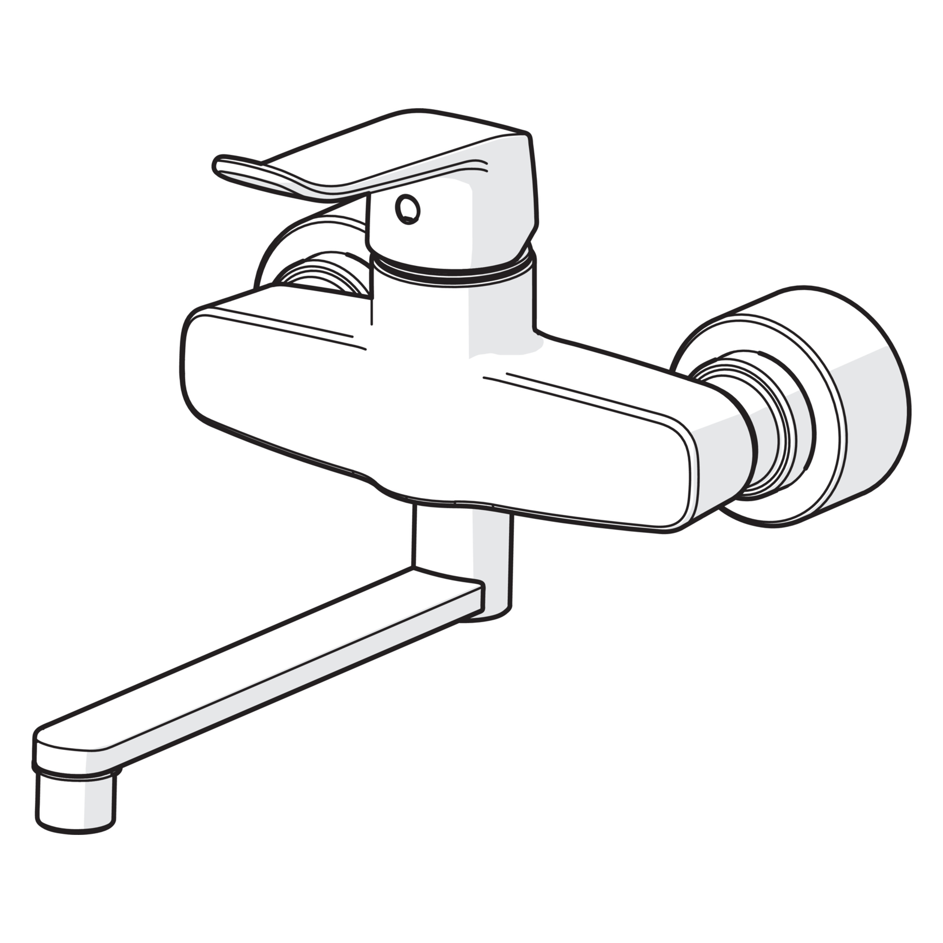 Einhand-Waschtischarmatur Bedienungshebel lang „Clinica“ Ausladung 277 mm in Chrom Einhand-Waschtischarmatur Bedienungshebel lang „Clinica“ Ausladung 277 mm in Chrom