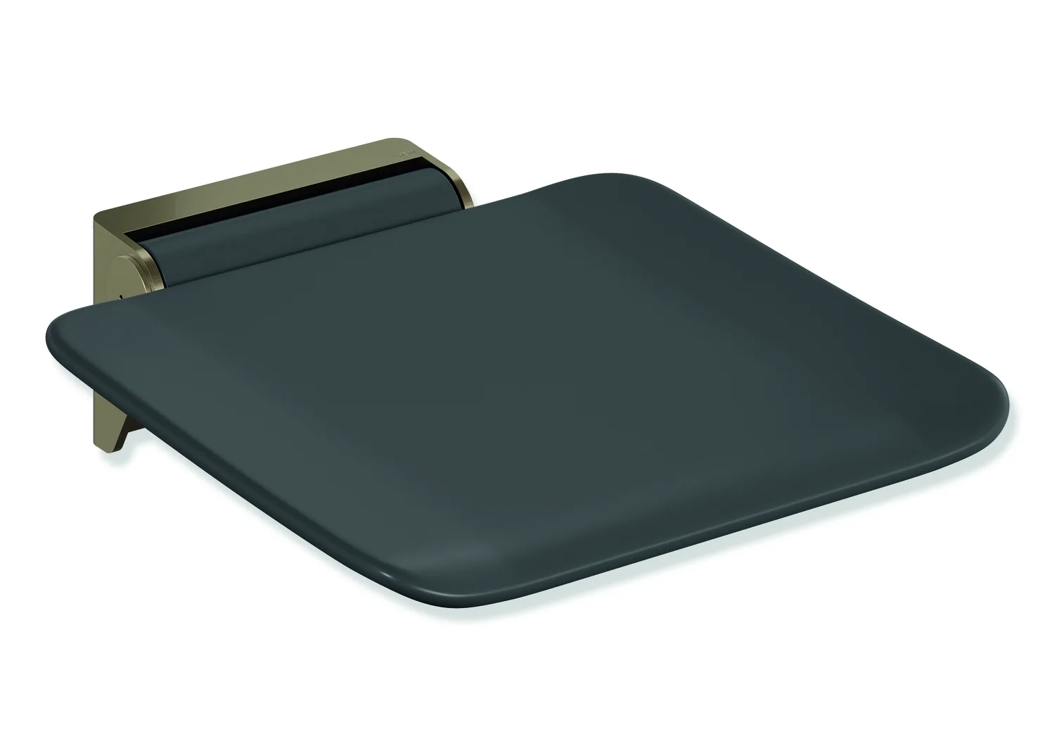 HEWI Klappsitz System 900, PVD, schwarz, 350x415 mm, Wandkonsole Edelstahl, Sitzfläche 340 mm tief