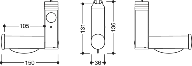 HEWI System 800 K Aufrüstsatz WC-Papierhalter Rubinrot