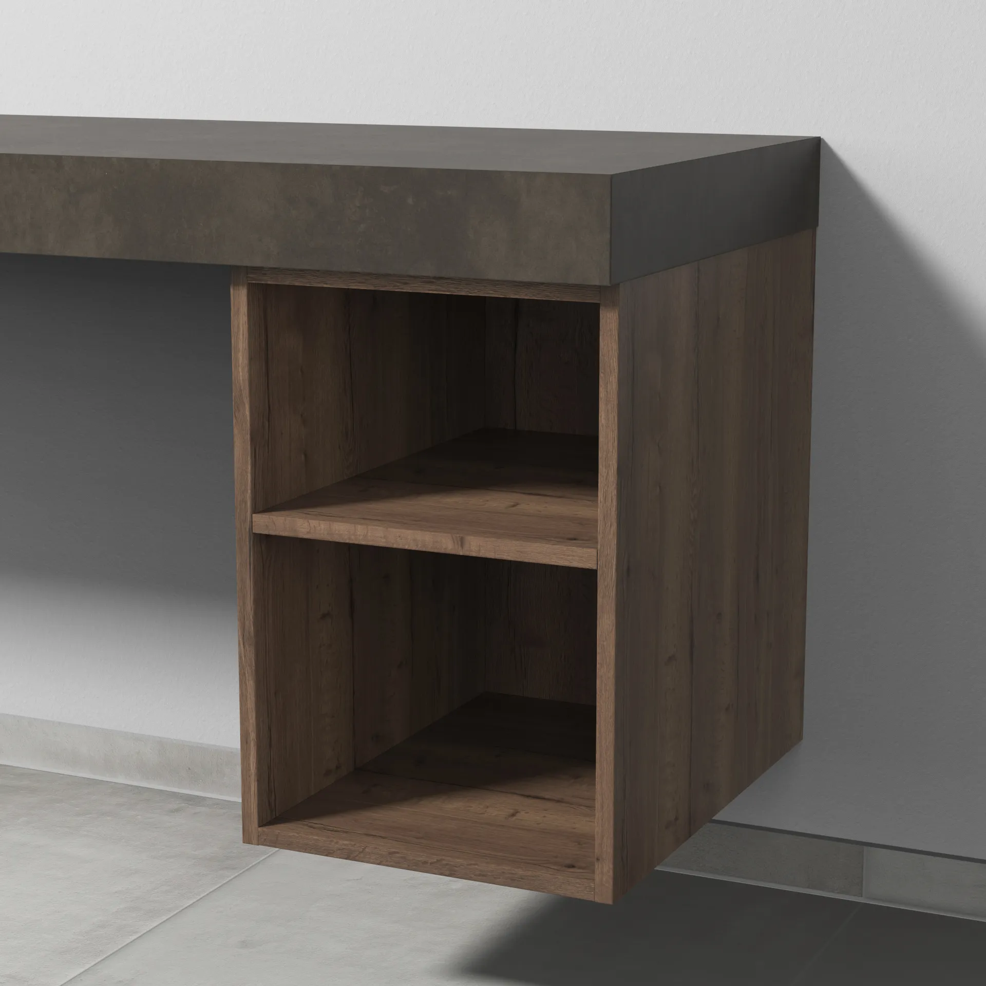 Sanipa Anbauregal „2morrow“ 350 × 510 × 498 mm in Eiche Tabak