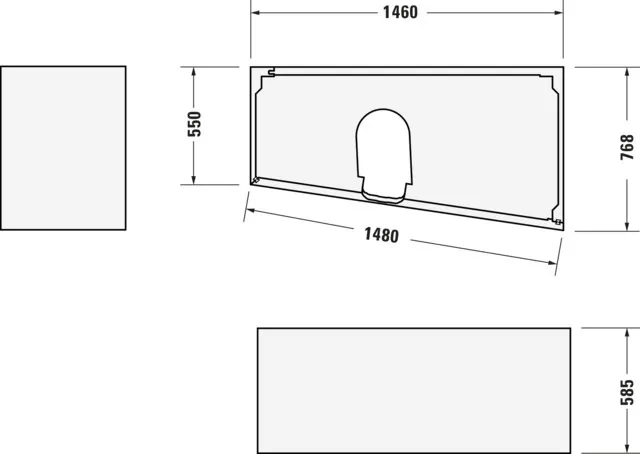 Duravit Badewanne „No.1“ trapez 150 × 80 cm, rechts