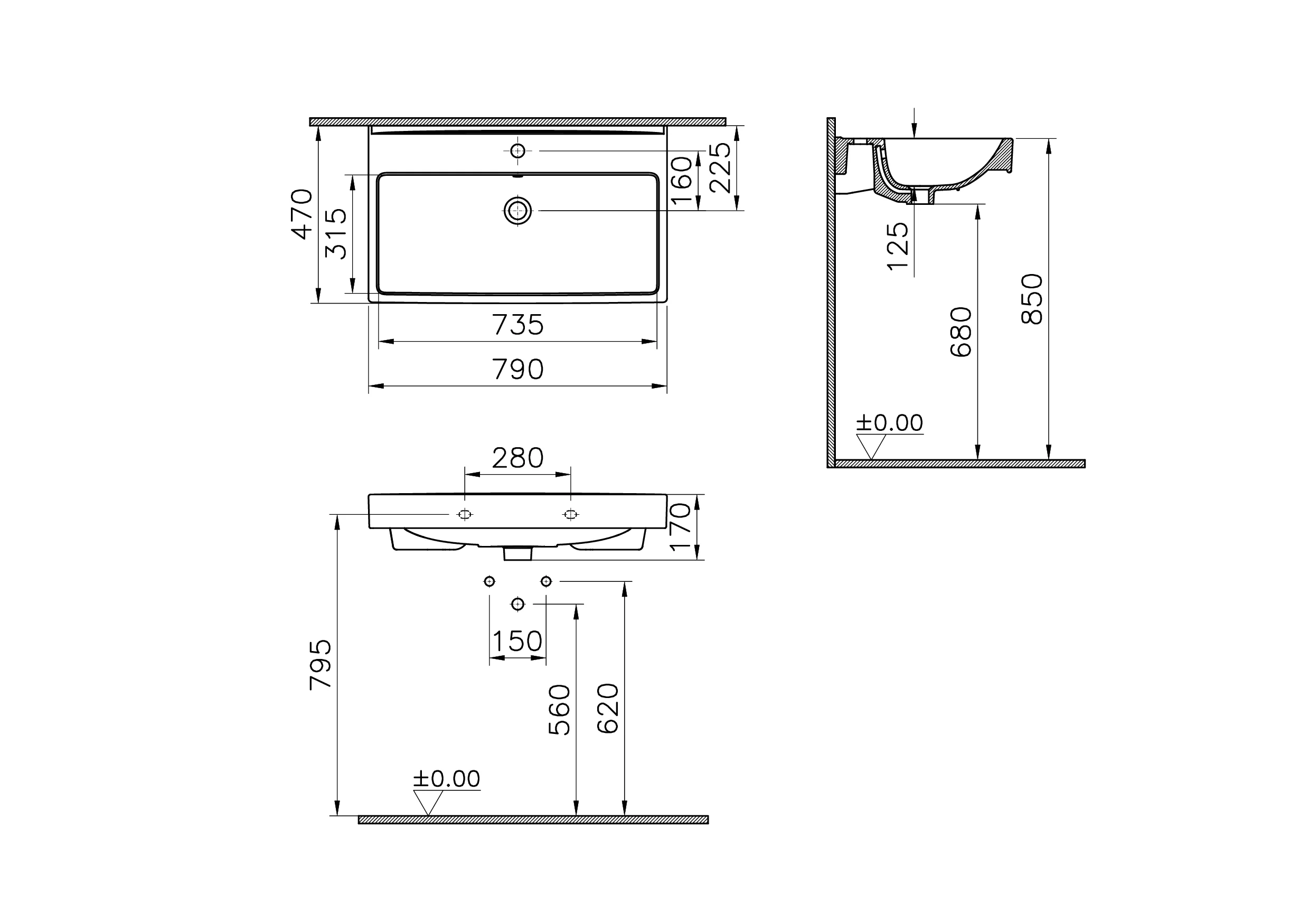 New Integra Square Waschtisch unterbaufähig mit Hahnloch mittig 79 x 47 x 17 cm (BxTxH) Weiß Hochglanz New Integra Square Waschtisch unterbaufähig mit Hahnloch mittig 79 x 47 x 17 cm (BxTxH) Weiß Hochglanz