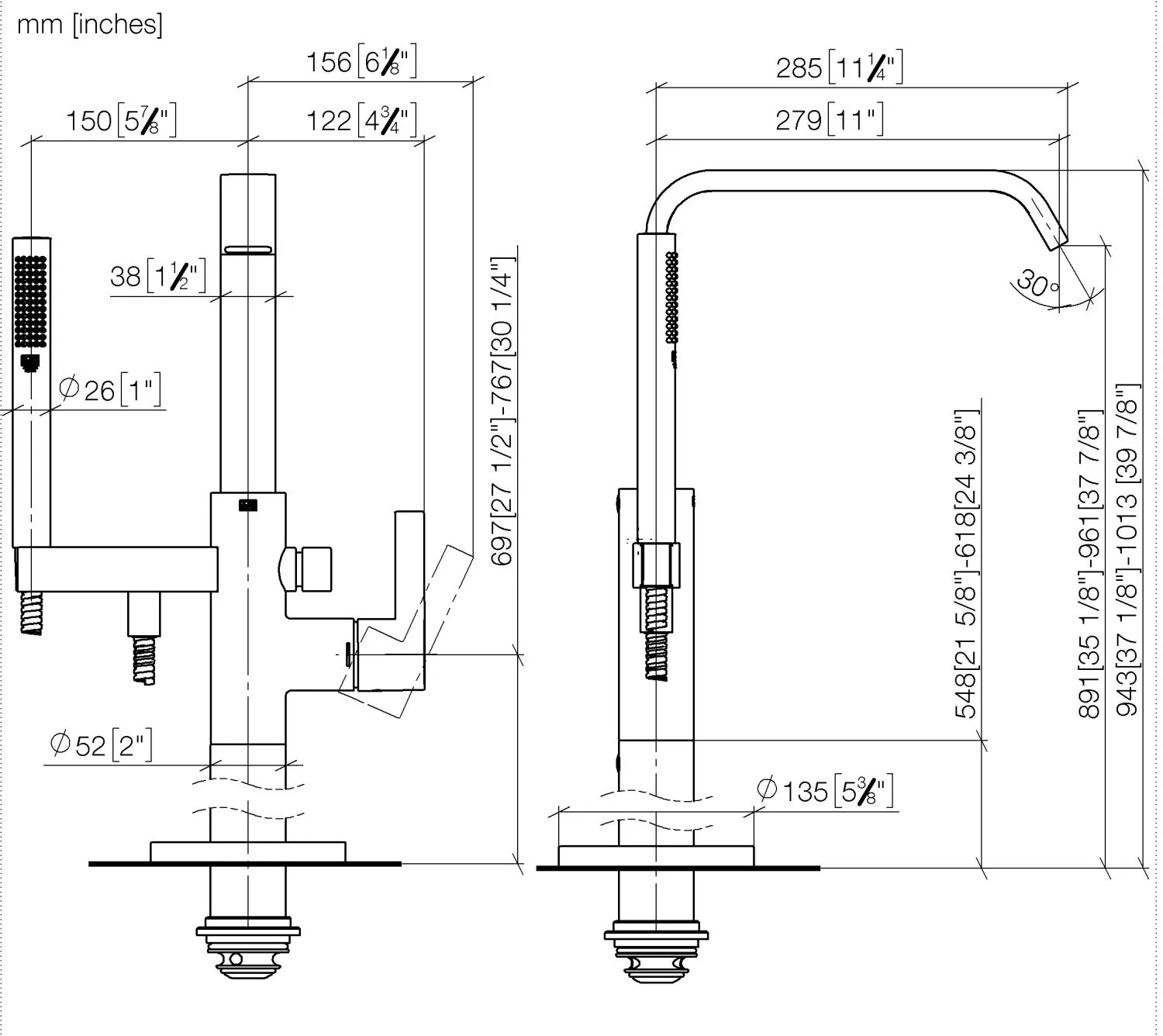 Wannen-Einhandbatterie mit Standrohr für freistehende Montage mit Schlauchbrausegarnitur IMO Chrom 25863671 Wannen-Einhandbatterie mit Standrohr für freistehende Montage mit Schlauchbrausegarnitur IMO Chrom 25863671