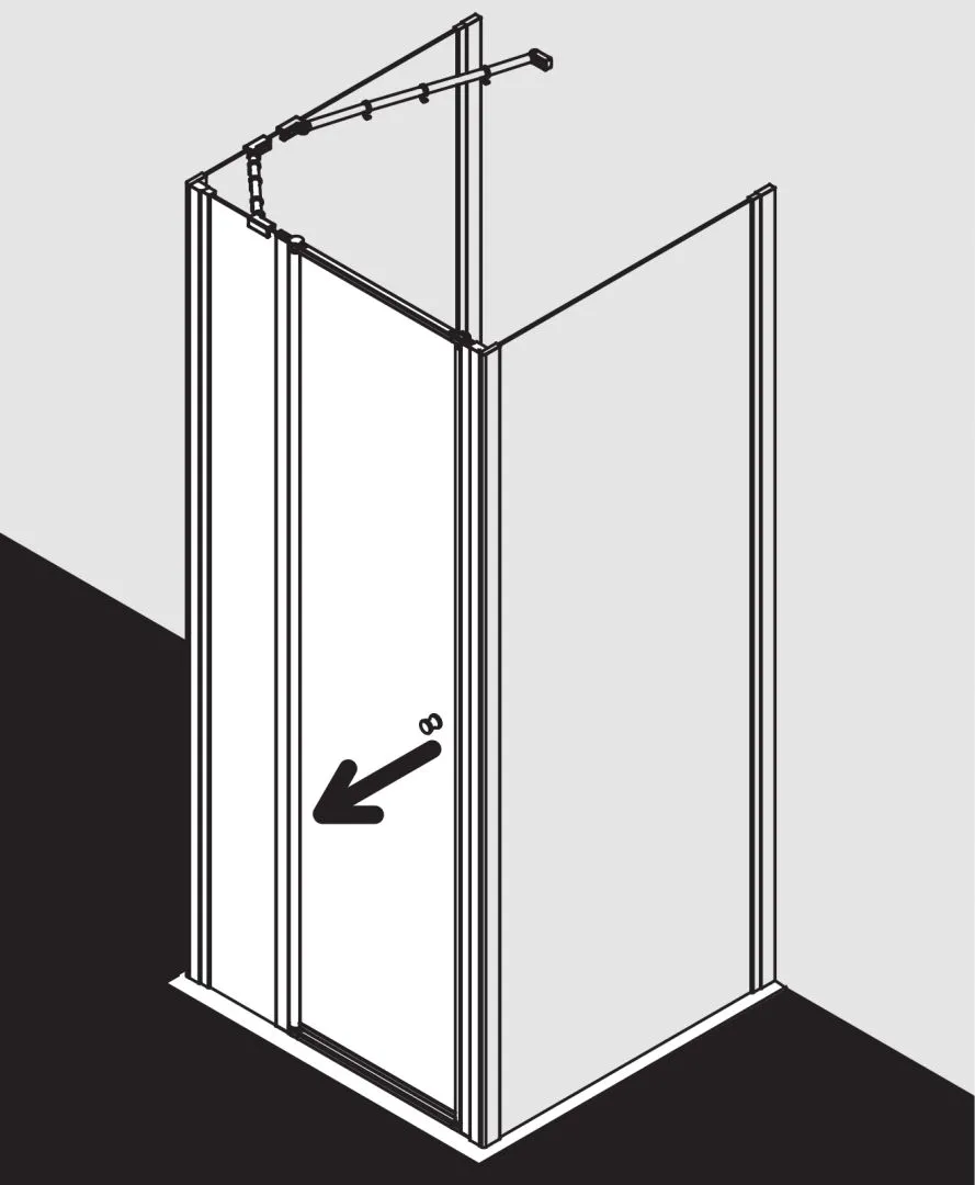 Kermi Duschdesign IBIZA 2000 Schwingtür mit Festfeld, 1750x750mm, Silber Mattglanz Kermi Duschdesign IBIZA 2000 Schwingtür mit Festfeld, 1750x750mm, Silber Mattglanz