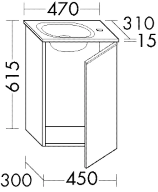 burgbad Waschtischunterschrank „Fiumo 2.0“ 510 × 655 × 350 mm in Rauchgrün Softmatt