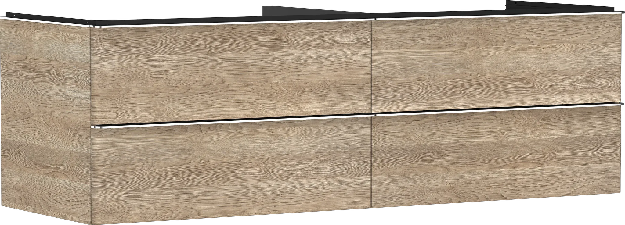 Hansgrohe Xelu Q Waschtischunterschrank Eiche Natur 1560⁄550 mit 4 Schubkästen für Konsole, Oberfläche Griff: Chrom Hansgrohe Xelu Q Waschtischunterschrank Eiche Natur 1560⁄550 mit 4 Schubkästen für Konsole, Oberfläche Griff: Chrom