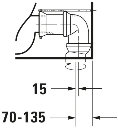 Stand-WC Kombi DuraStyle 700 mm Tiefspüler,f.SPK,Abg.Vario,weiß,HYG