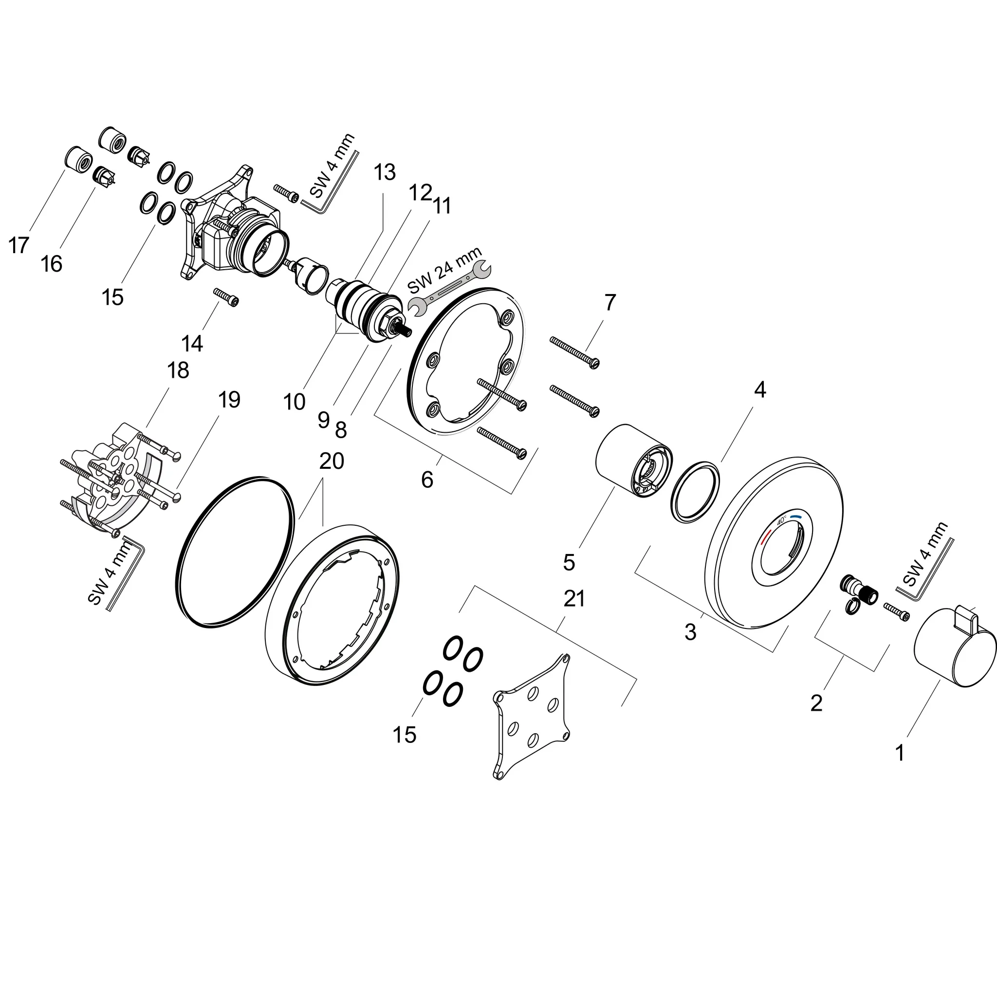 Thermostat Unterputz Ecostat S Highflow Fertigset chrom Thermostat Unterputz Ecostat S Highflow Fertigset chrom