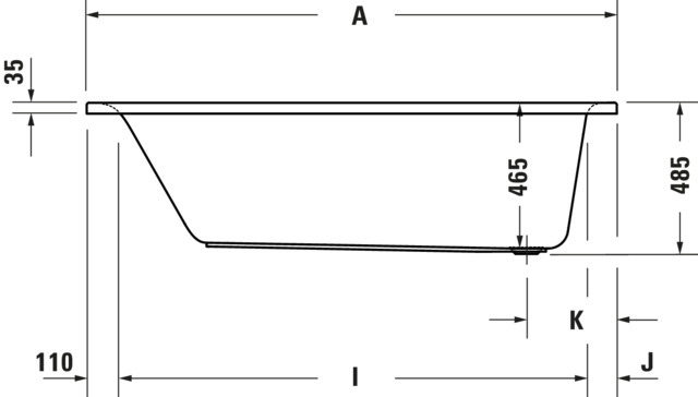 Duravit Badewanne „D-Neo“ rechteck 160 × 70 cm, Fußablauf 