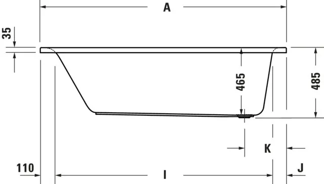 Duravit Badewanne „D-Neo“ rechteck 150 × 75 cm, Fußablauf