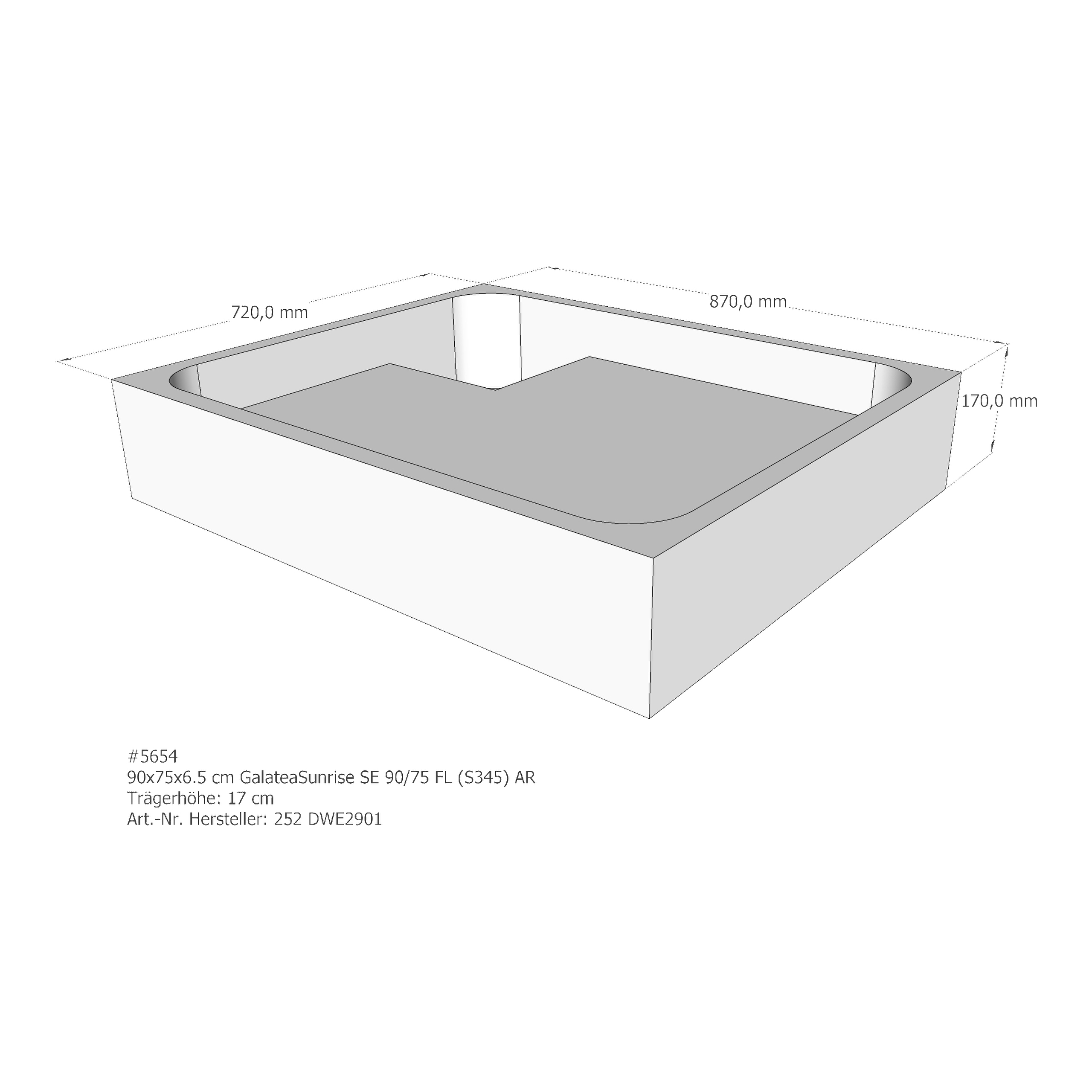 Duschwannenträger für Galatea ~Sunrise SE 90/75 FL 90 × 75 × 6,5 cm Duschwannenträger für Galatea ~Sunrise SE 90/75 FL 90 × 75 × 6,5 cm
