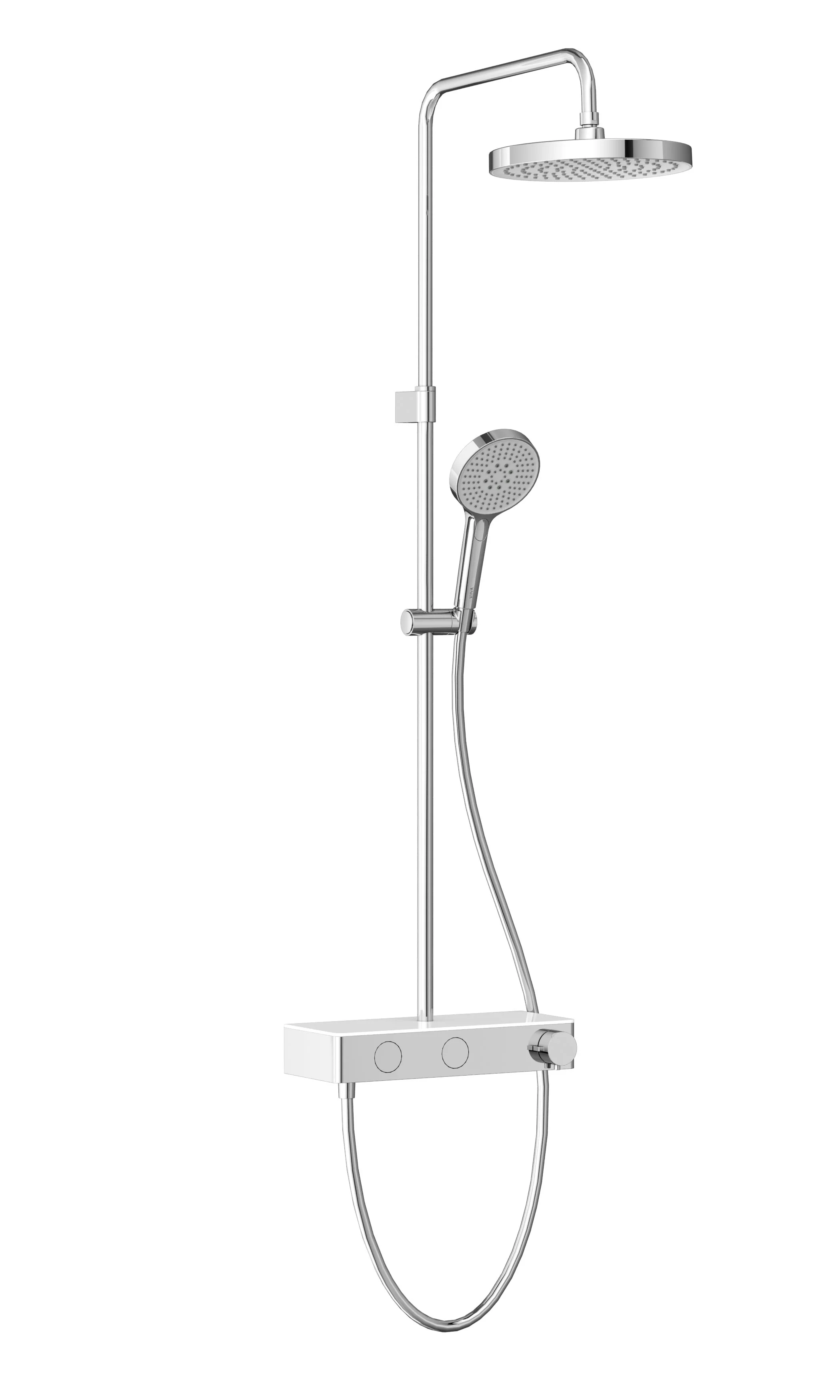 Core Round Thermostat-Duschsystem mit Kopf- und Handbrause Wandmontage Chrom