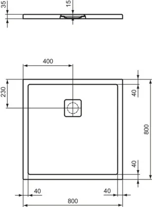 Ideal Standard Duschwanne „UltraFlatEvo“ 80 × 80 cm in Grau matt