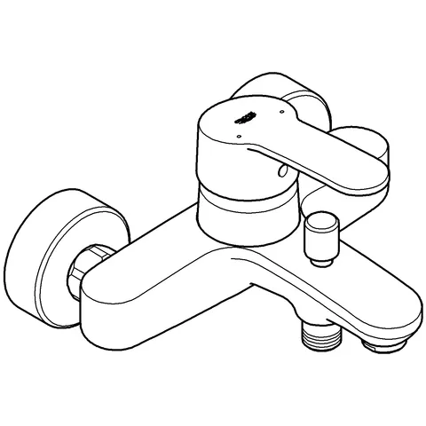 Einhand-Wannenbatterie Eurostyle Cosmopolitan 33591_2, Wandmontage, eigensicher, chrom Einhand-Wannenbatterie Eurostyle Cosmopolitan 33591_2, Wandmontage, eigensicher, chrom