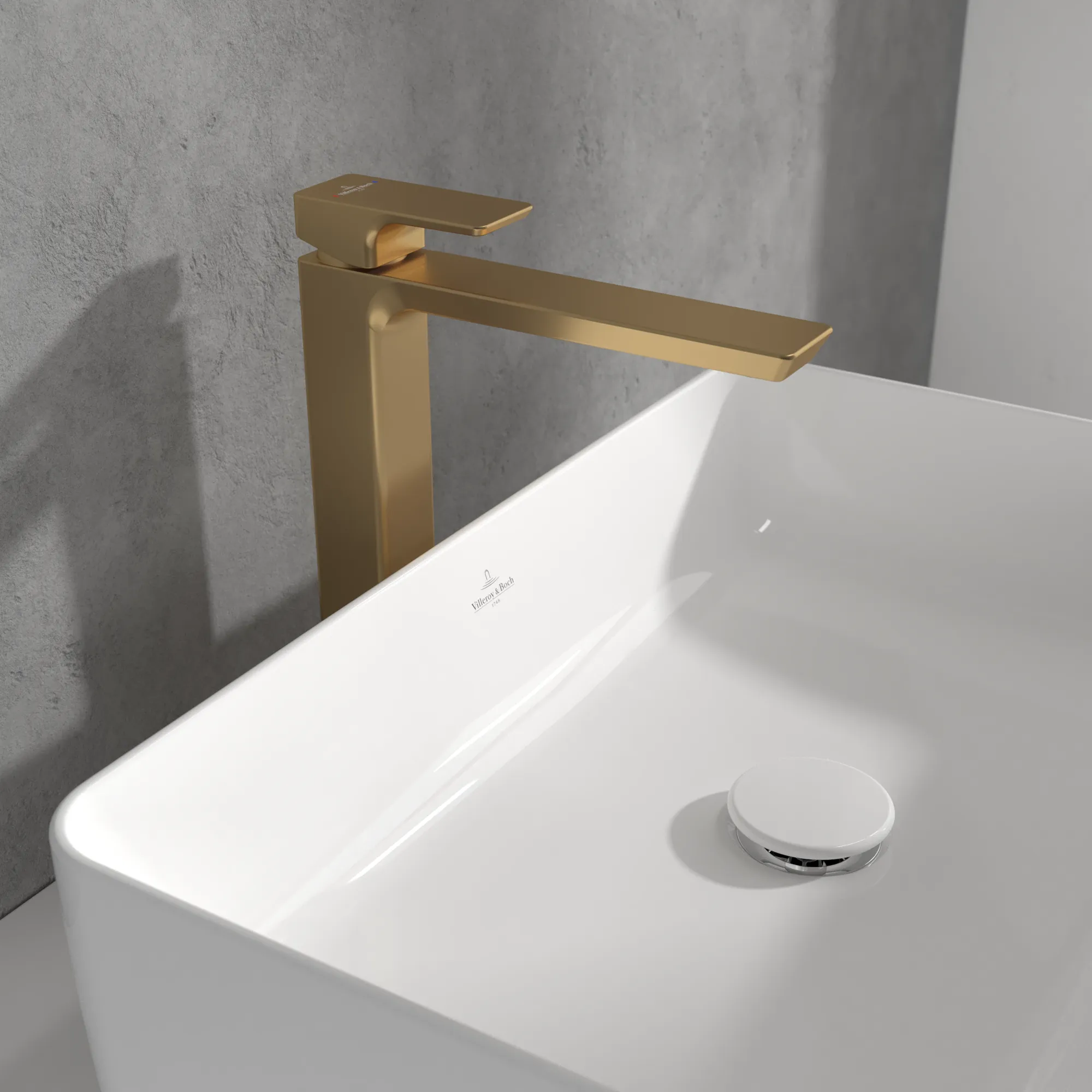 Einhand-Waschtischarmatur „Subway 3.0“ 23,8 cm Ausladung 191 mm in Brushed Gold Einhand-Waschtischarmatur „Subway 3.0“ 23,8 cm Ausladung 191 mm in Brushed Gold