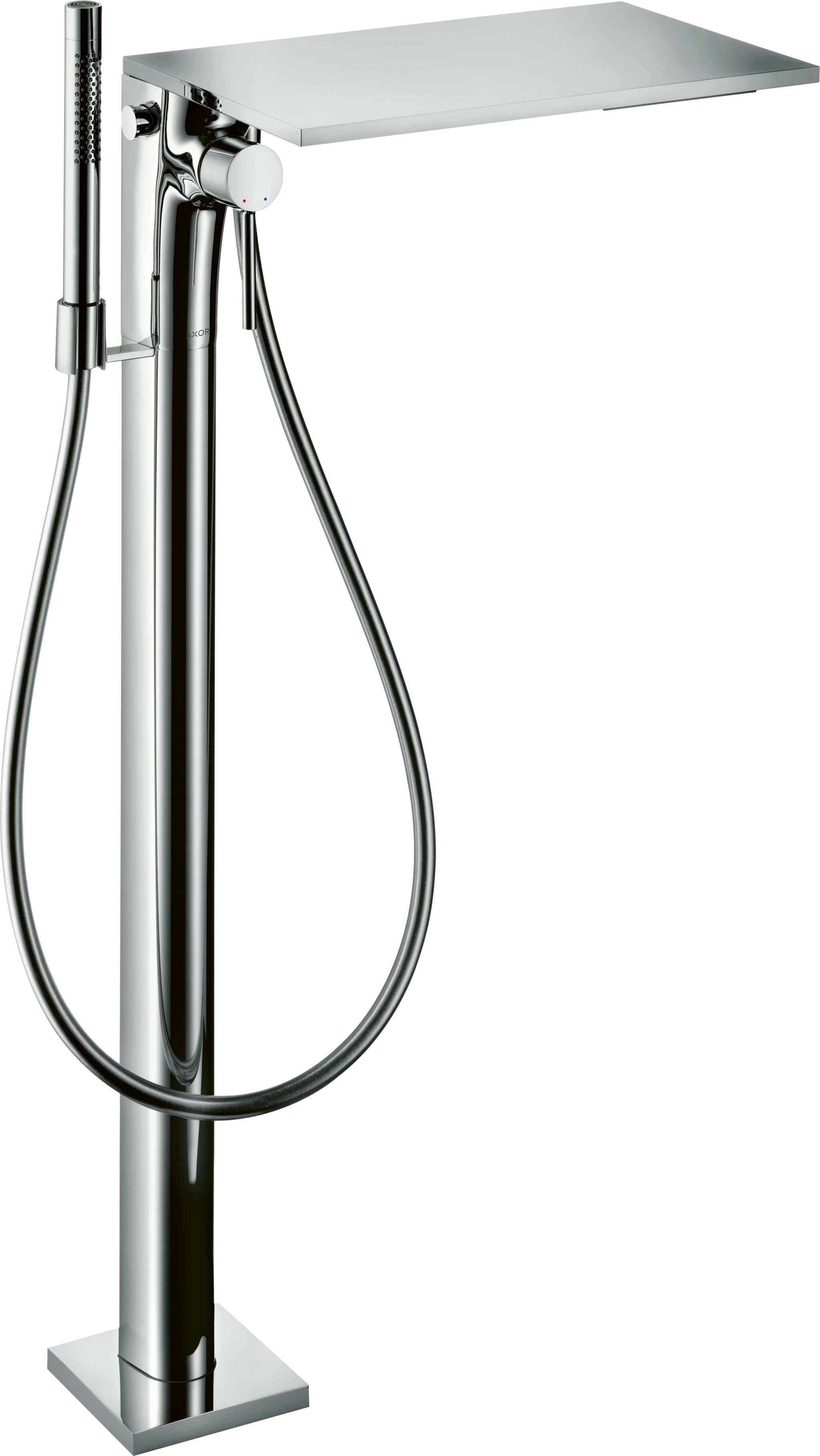 Hansgrohe AXOR Massaud Einhebel-Wannenmischer bodenstehend, Chrom, Ausladung 248 mm, Schwallstrahl, Rain/MonoRain, max. Durchfluss 17 l/min