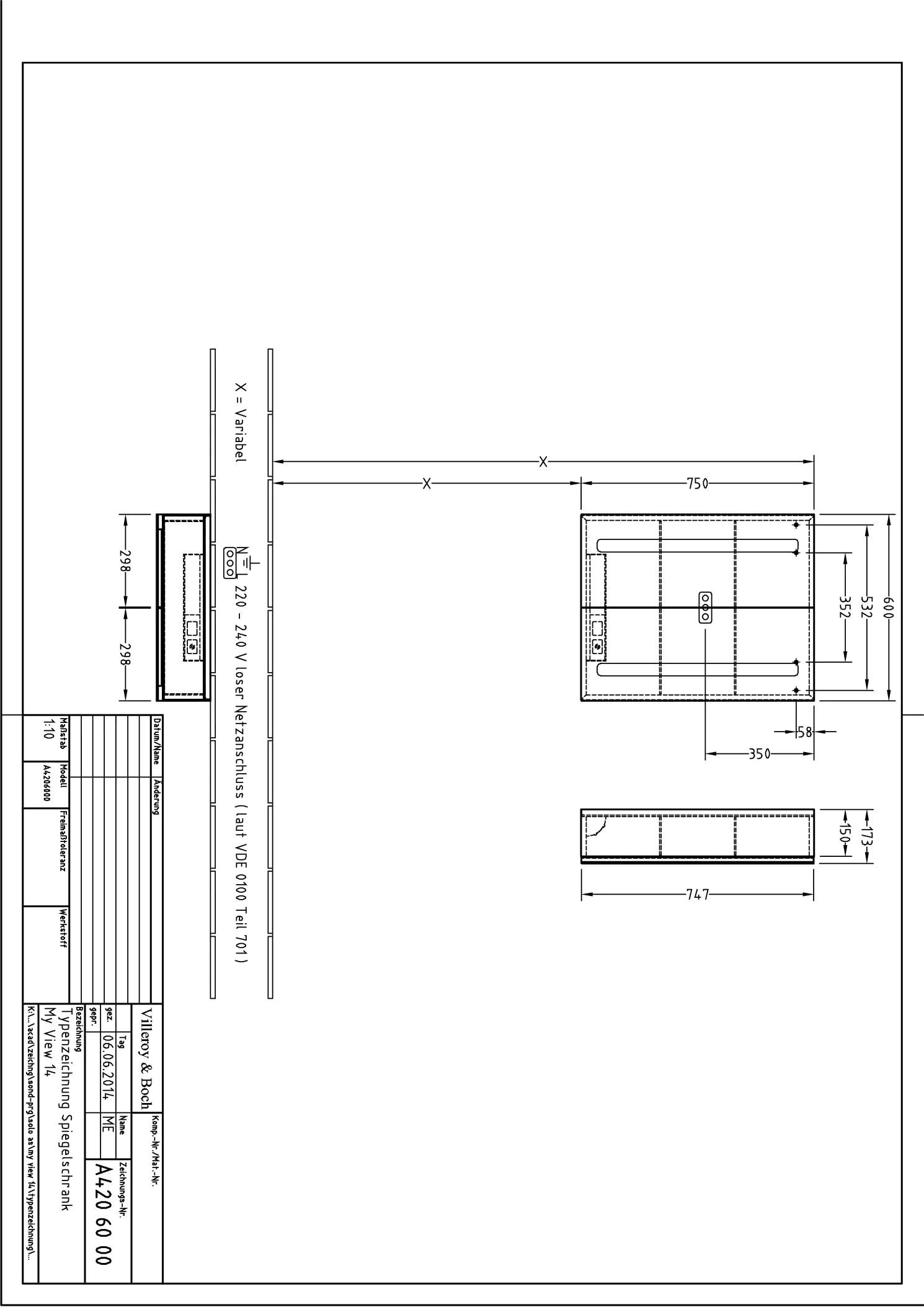 Villeroy & Boch Vorbau-Spiegelschrank „My View 14“ 600 × 750 × 173 mm in White Matt Villeroy & Boch Vorbau-Spiegelschrank „My View 14“ 600 × 750 × 173 mm in White Matt