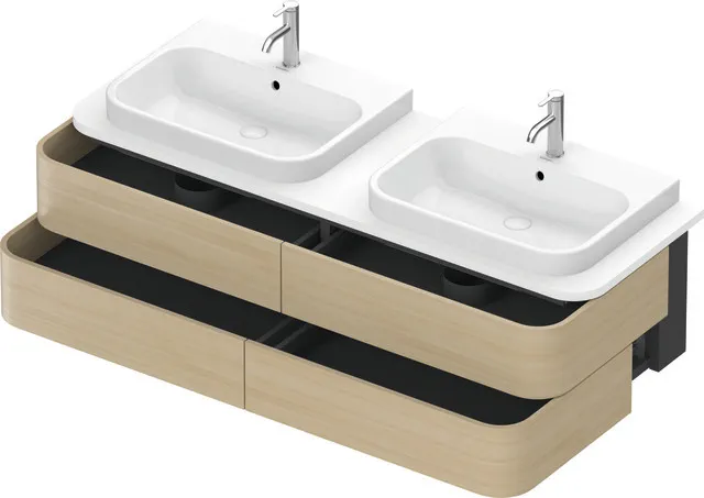 Duravit Waschtischunterschrank wandhängend „Happy D.2 Plus“ 160 × 40,8 × 55 cm Mediterrane Eiche Duravit Waschtischunterschrank wandhängend „Happy D.2 Plus“ 160 × 40,8 × 55 cm Mediterrane Eiche