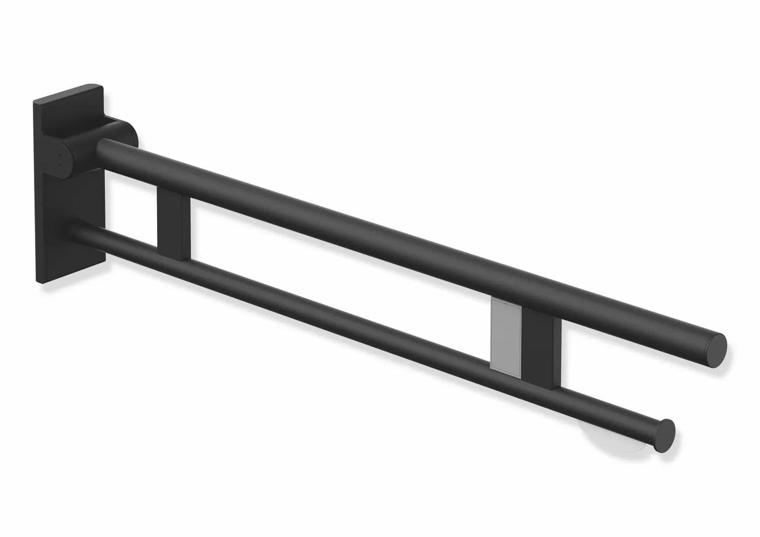HEWI Stützklappgriff Duo, Design A, Edelstahl, Ausladung 900 mm, schwarz HEWI Stützklappgriff Duo, Design A, Edelstahl, Ausladung 900 mm, schwarz