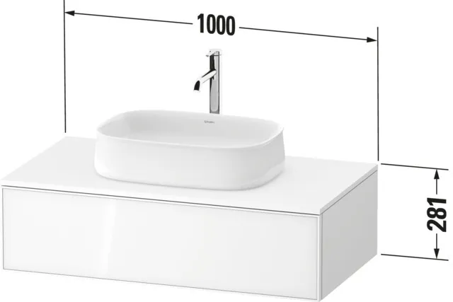 Duravit Waschtischunterschrank wandhängend „Zencha“ 100 × 28,1 × 55 cm