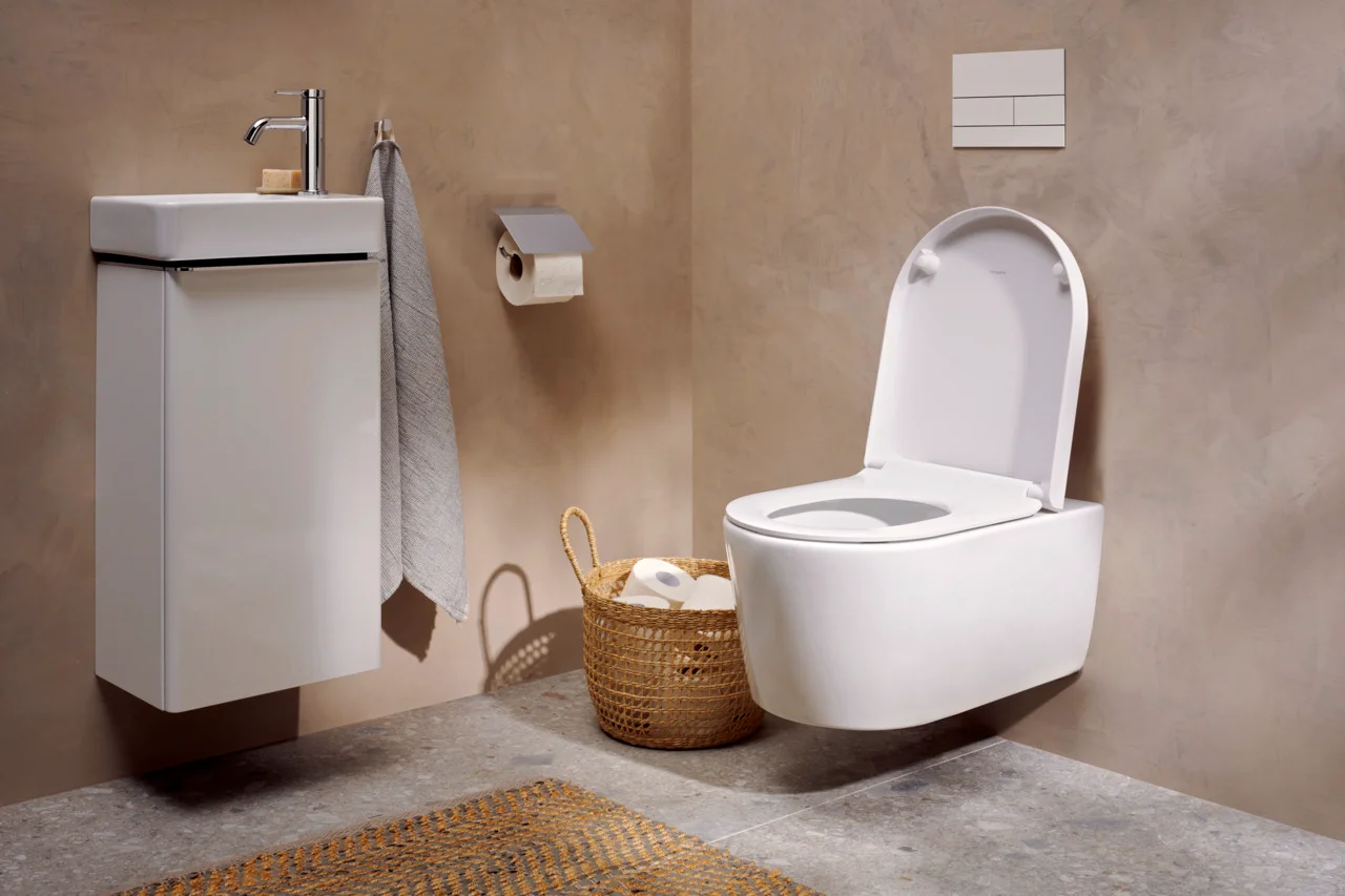 Hansgrohe Xelu Q Handwaschbecken, weiß, 360x250 mm, wandhängend, mit Ablage rechts, SmartClean, ohne Überlauf