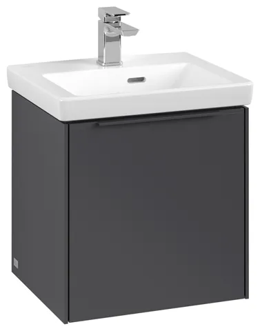 Villeroy & Boch Waschtischunterschrank mit Tür „Subway 3.0“ für Schrankwaschtisch 423 × 429 × 378 mm Graphite, 1 Tür, für Becken mittig, Anschlag links
